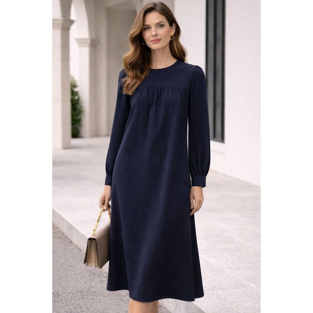 A.P.C Long Sleeve Shift Navy Dress XS